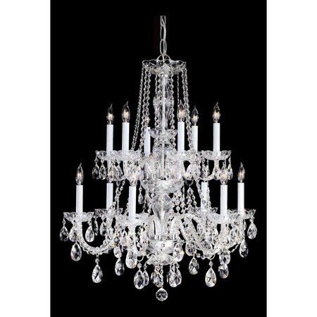 Crystorama Traditional Chrome Clear Crystal Glass Chandelier With 12 Lights 1137-CH-CL-MWP